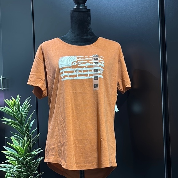 Ariat Desert Flag Cactus logo,short sleeve, scoopneck,extended back hem,T-shirt - Picture 2 of 9